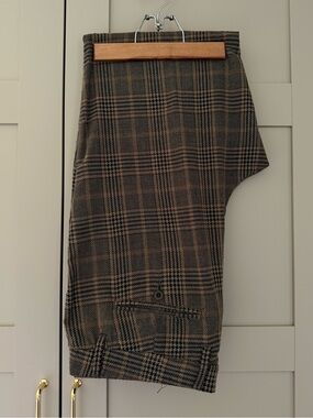 Le31 par Simons Brown and Black Glen Plaid Dress Pants